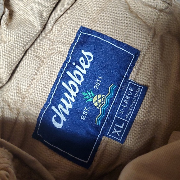 Chubbies 7' Chino Elastic Waist 2pc Shorts Size XL Tan Brown Preppy TRAVERTINES - Picture 8 of 16